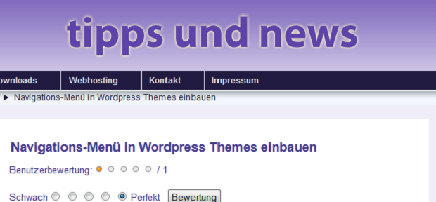 Menü in WordPress einbauen