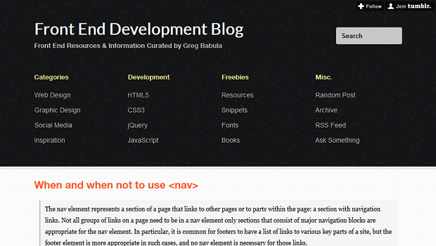 Front End Development Blog