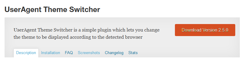 User Agent Theme Switcher für WordPress