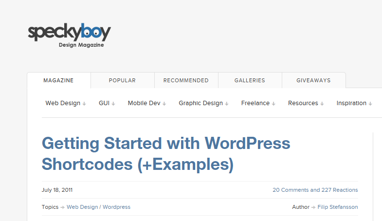 WordPress Shortcodes